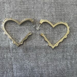 KENDRA SCOTT Sophee Heart Hoop Earrings 14K Gold Plated Stud Back